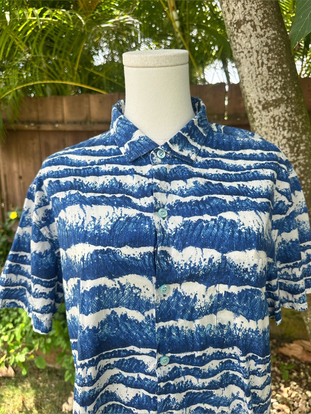 Tori Richard Sea Strait Cotton Lawn Button Up Shirt Size L - Picture 2 of 6